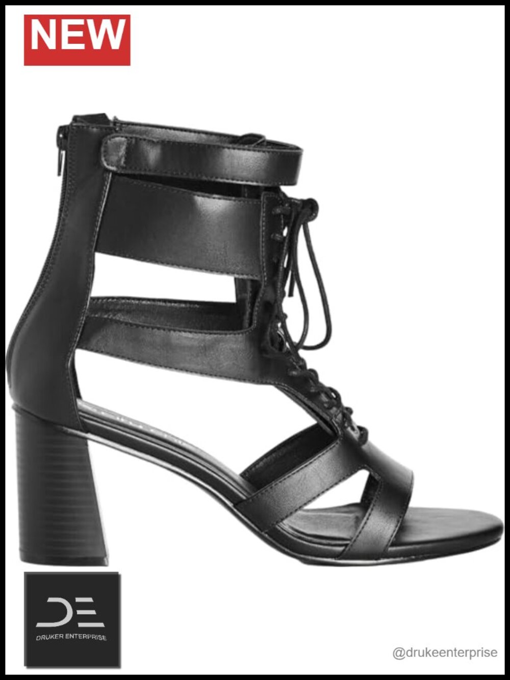 Faux-Leather Lace Up Block Heels City Chic Wide Fit - Wedding Guest Heels